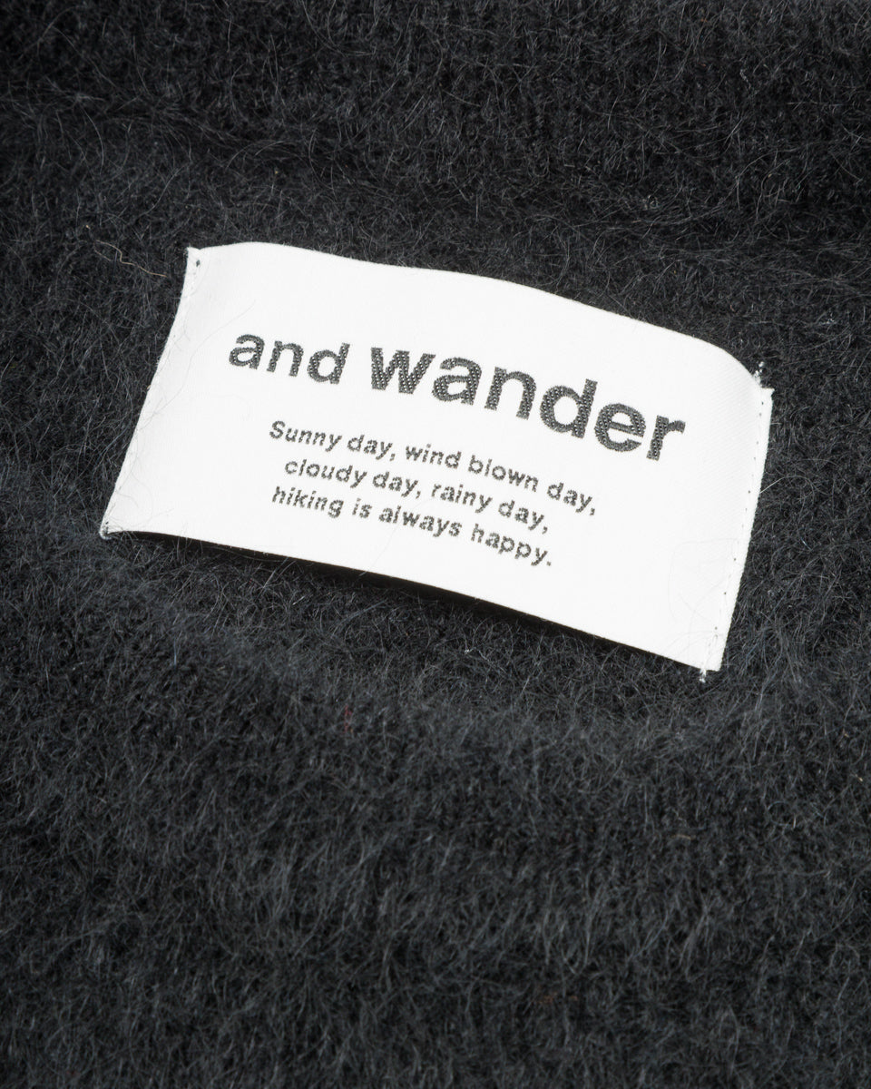 And Wander Mohair Wool Sweater - Black - Standard & Strange