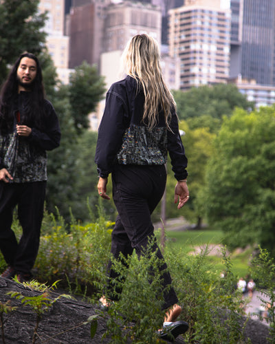 And Wander PERTEX Printed Wind Jacket - Black - Standard & Strange