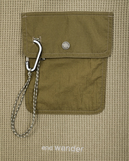 And Wander PE Waffle Long Sleeve Tee - Khaki - Standard & Strange