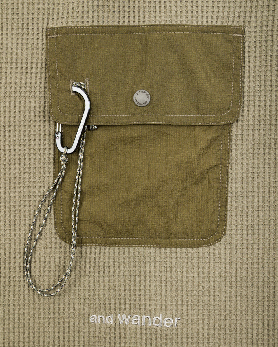 And Wander PE Waffle Long Sleeve Tee - Khaki - Standard & Strange