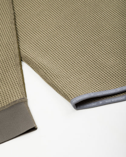 And Wander PE Waffle Long Sleeve Tee - Khaki - Standard & Strange