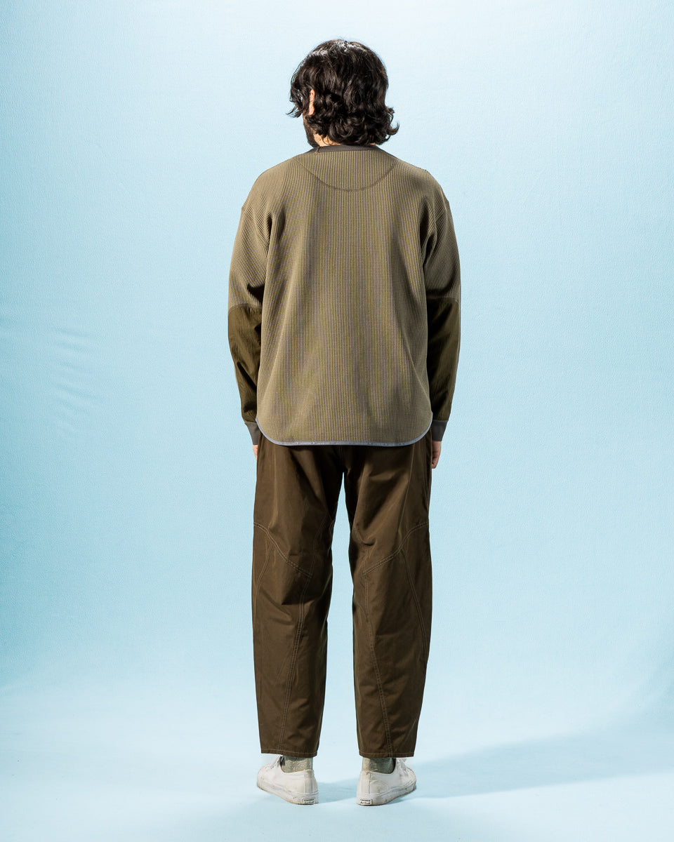 And Wander PE Waffle Long Sleeve Tee - Khaki - Standard & Strange