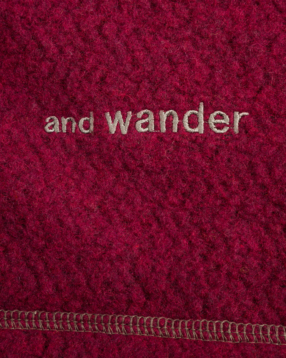 And Wander Re Wool JQ Stand Zip - Bordeaux - Standard & Strange