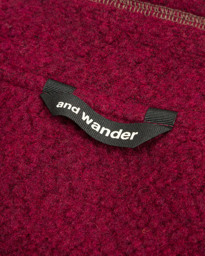 And Wander Re Wool JQ Stand Zip - Bordeaux - Standard & Strange