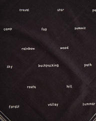 And Wander Reflective Words Bandanna - Black - Standard & Strange