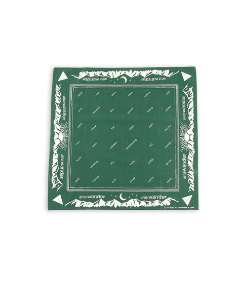 And Wander Reflective Words Bandanna - Green - Standard & Strange