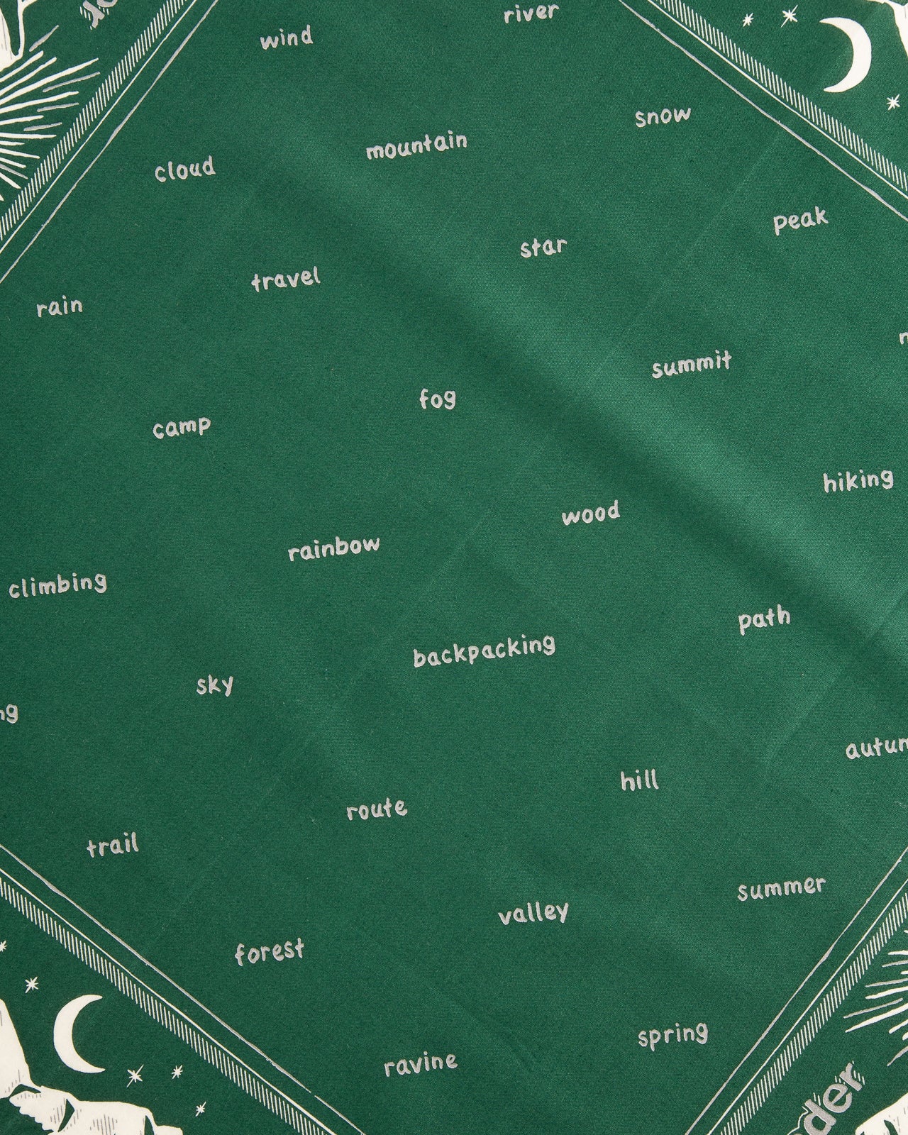 And Wander Reflective Words Bandanna Green Standard & Strange