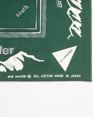 And Wander Reflective Words Bandanna - Green - Standard & Strange