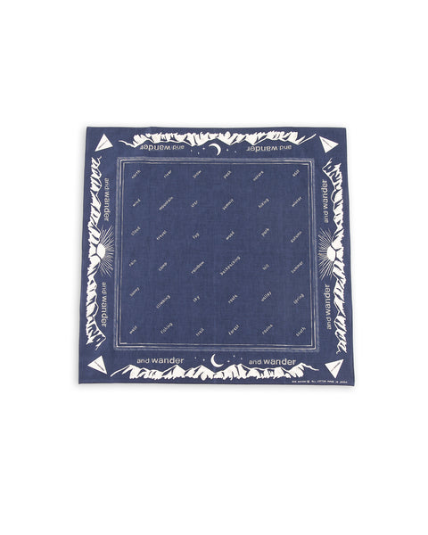 And Wander Reflective Words Bandanna - Navy - Standard & Strange