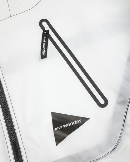 And Wander Sheer Loose Fitting Rain Jacket - White - Standard & Strange