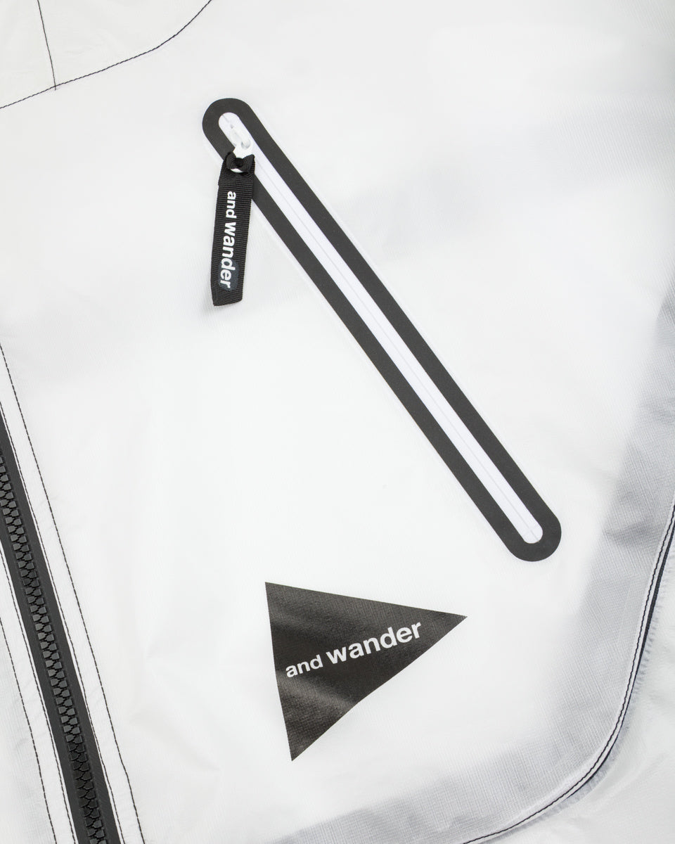 And Wander Sheer Loose Fitting Rain Jacket - White - Standard & Strange