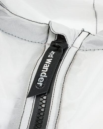 And Wander Sheer Loose Fitting Rain Jacket - White - Standard & Strange