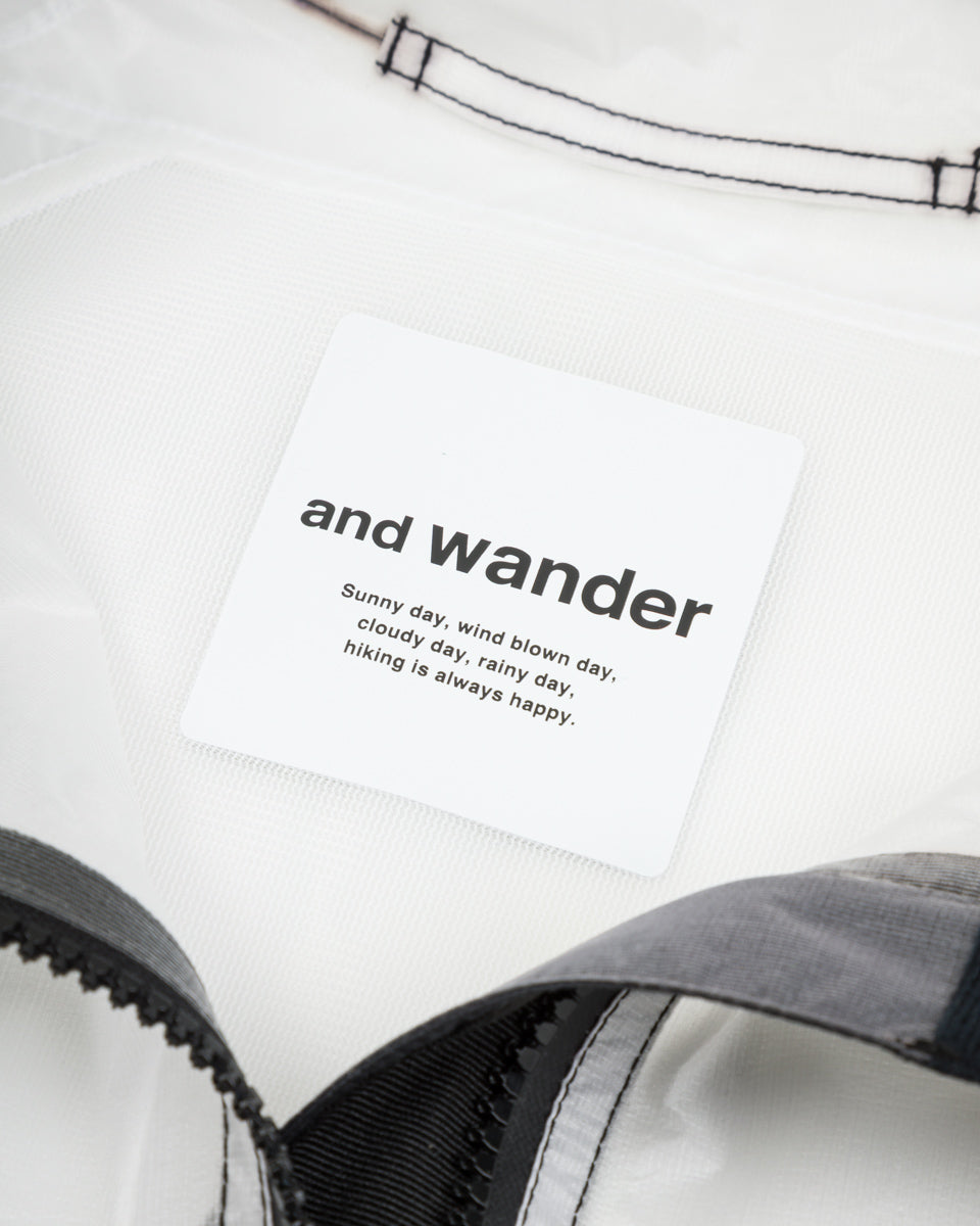 And Wander Sheer Loose Fitting Rain Jacket - White - Standard & Strange