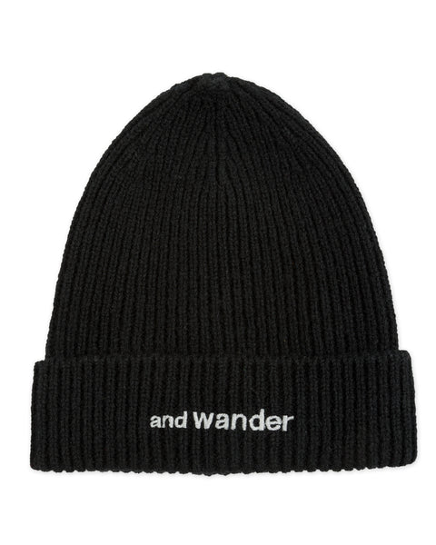 And Wander Shetland Wool Cap - Black - Standard & Strange