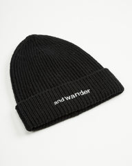 And Wander Shetland Wool Cap - Black - Standard & Strange