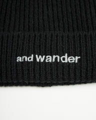 And Wander Shetland Wool Cap - Black - Standard & Strange