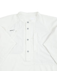 And Wander Stretch Rip Band Collar Shirt - Off White Large - Standard & Strange