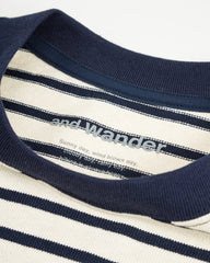 And Wander Stripe Pocket L/S T - Off White Large - Standard & Strange