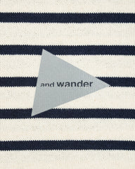 And Wander Stripe Pocket L/S T - Off White Large - Standard & Strange