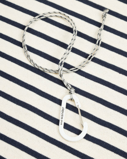 And Wander Stripe Pocket L/S T - Off White Large - Standard & Strange