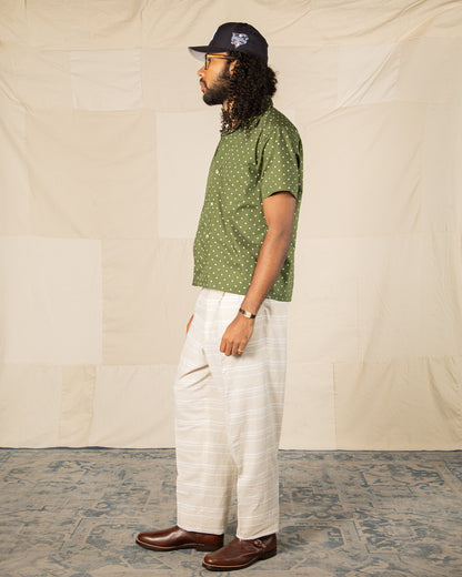 Attractions Double Pleats Border Trousers - Ivory - Standard & Strange