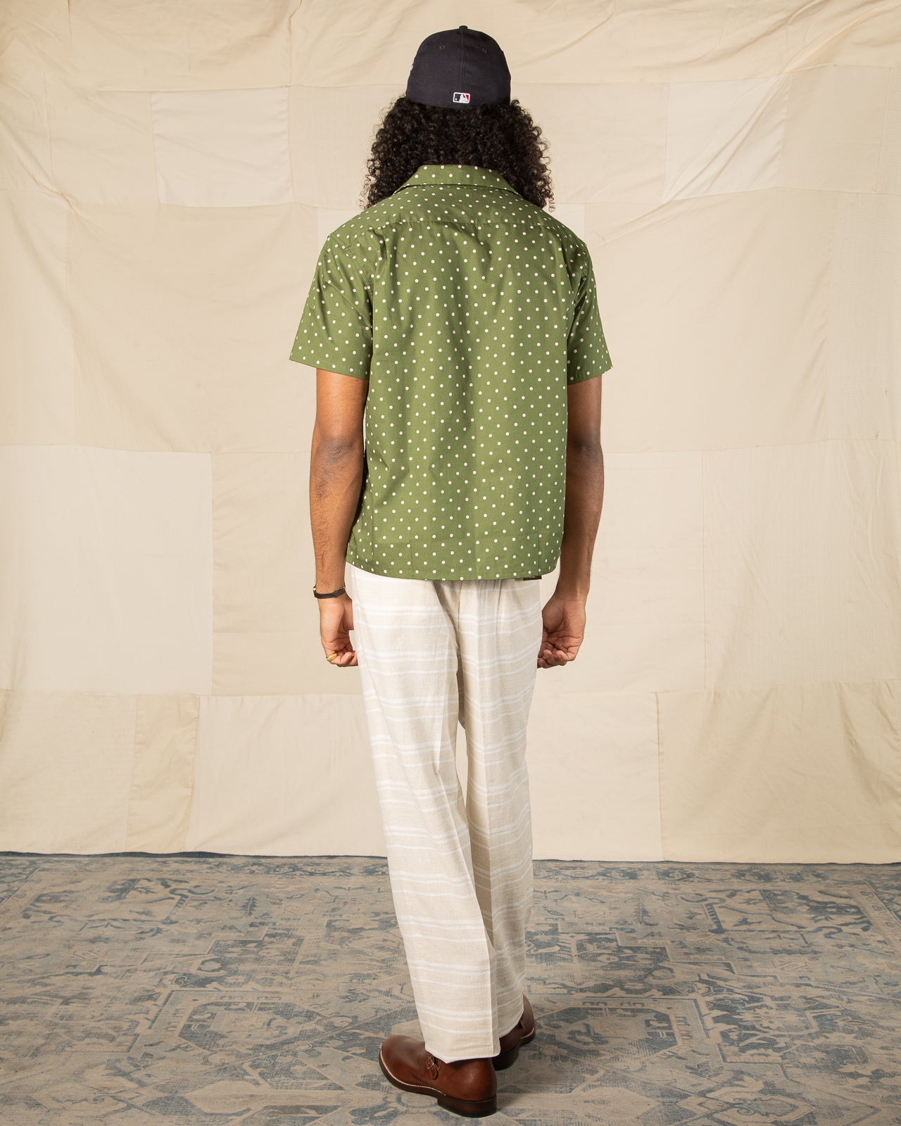 Attractions Double Pleats Border Trousers - Ivory - Standard & Strange