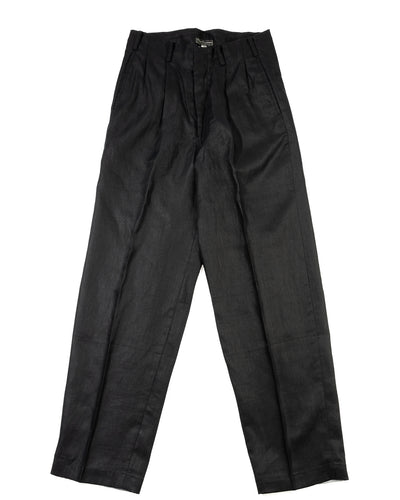 Attractions Double Pleats Linen Trousers - Black - Standard & Strange