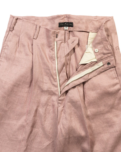 Attractions Double Pleats Linen Trousers - Pink - Standard & Strange