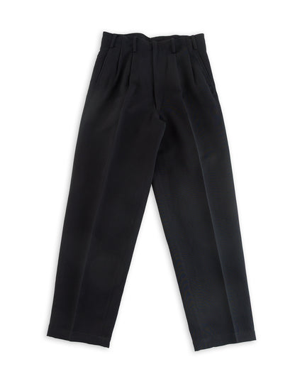 Attractions Double Pleats Trousers - Black Wool Linen - Standard & Strange