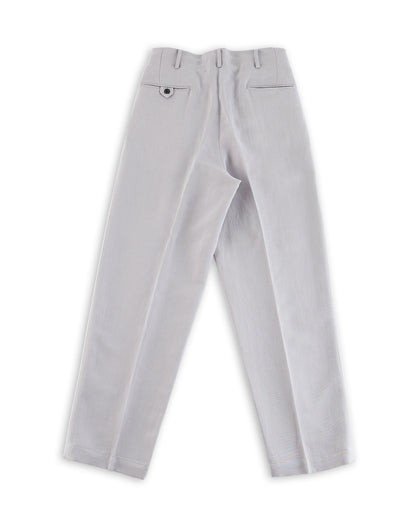 Attractions Double Pleats Trousers - Ice Gray Wool Linen - Standard & Strange