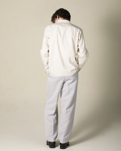 Attractions Double Pleats Trousers - Ice Gray Wool Linen - Standard & Strange