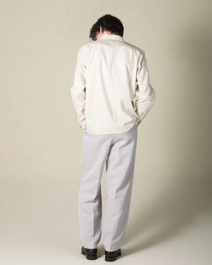 Attractions Double Pleats Trousers - Ice Gray Wool Linen - Standard & Strange