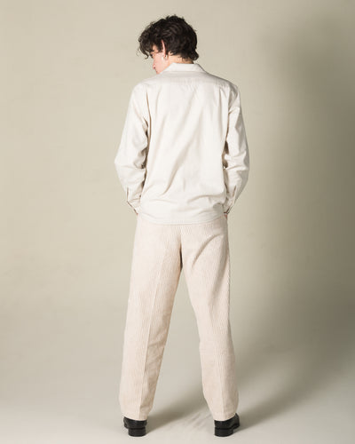 Attractions Double Pleats Trousers - White Wide Wale Corduroy - Standard & Strange