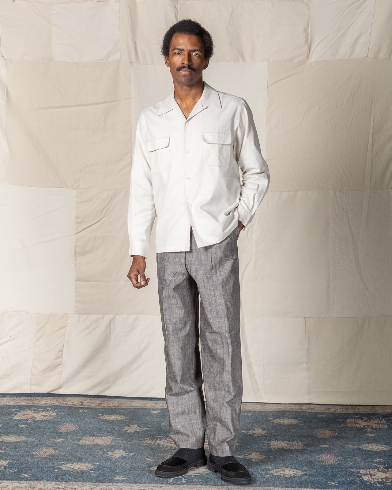 Attractions Flap Pocket Flannel Shirt - White - Standard & Strange