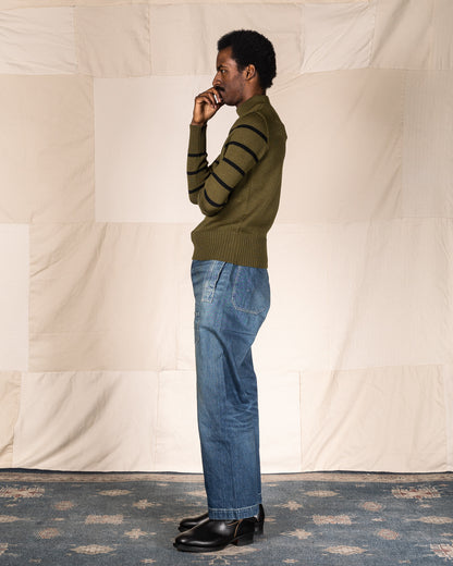 Attractions High Neck Sweater - Olive x Black - Standard & Strange