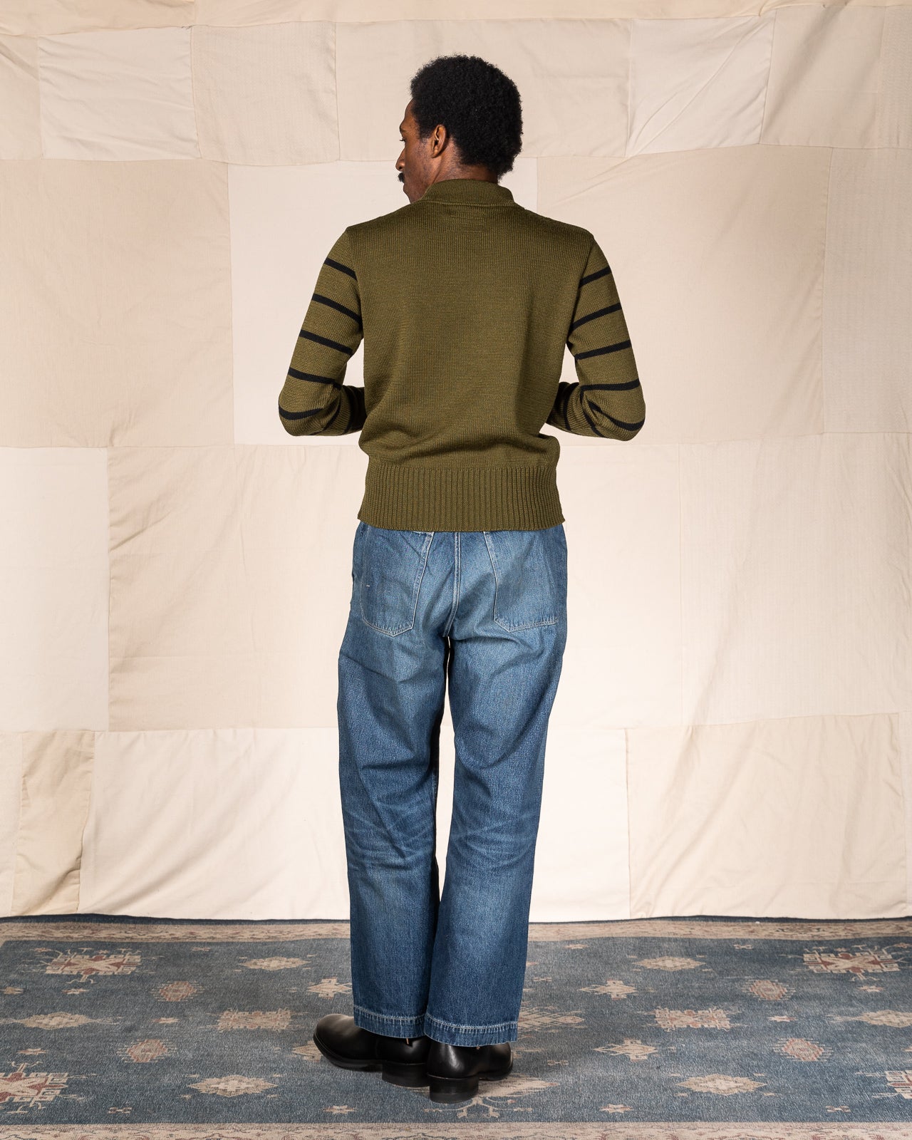 Attractions High Neck Sweater - Olive x Black - Standard & Strange