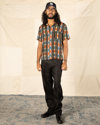 Attractions Native Print Rayon Shirt - Black - Standard & Strange