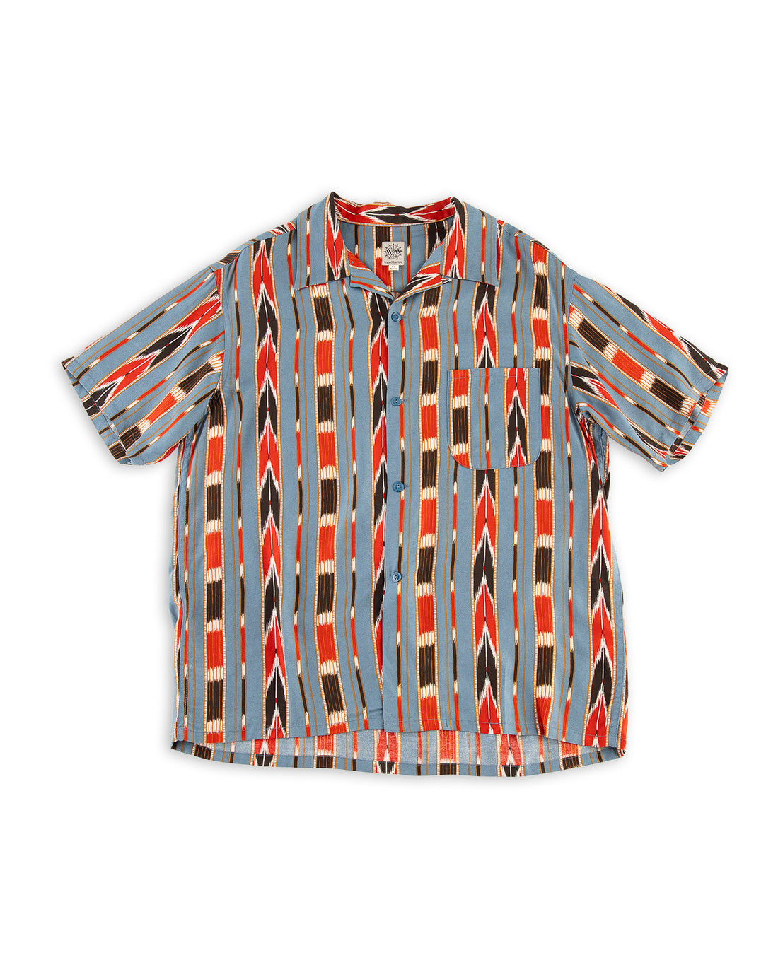 Attractions Native Print Rayon Shirt - Sax - Standard & Strange