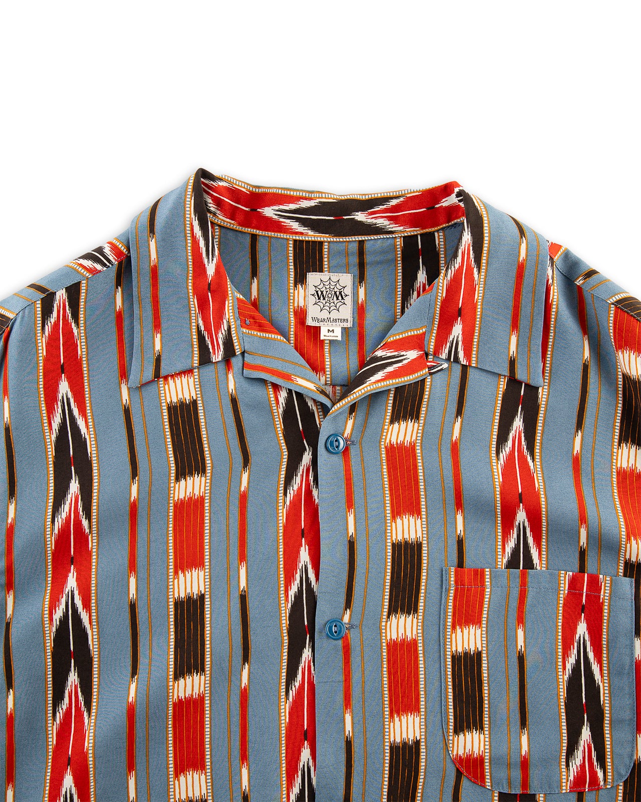 attractions wearmasters rayon shirt レーヨン Attractions Native Print Rayon Shirt - Sax – Standard & Strange