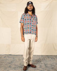 Attractions Native Print Rayon Shirt - Sax - Standard & Strange