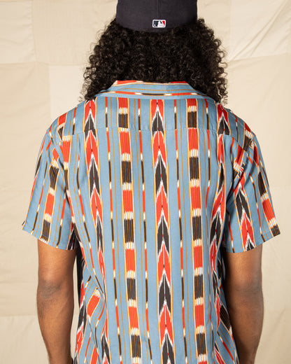 Attractions Native Print Rayon Shirt - Sax - Standard & Strange