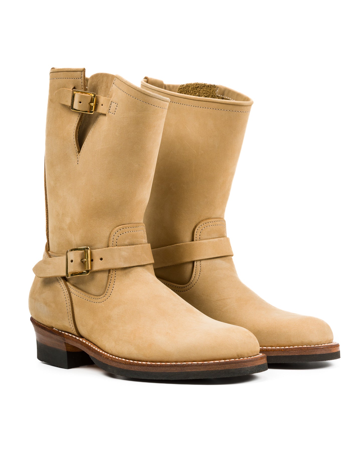 Attractions Suede Engineer Boot - Sand Beige Nubuck - Standard & Strange