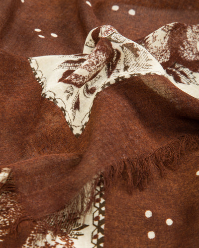 Kapital Bandanna BIG Fringed Stole (Persimmon) - Brown - Standard & Strange
