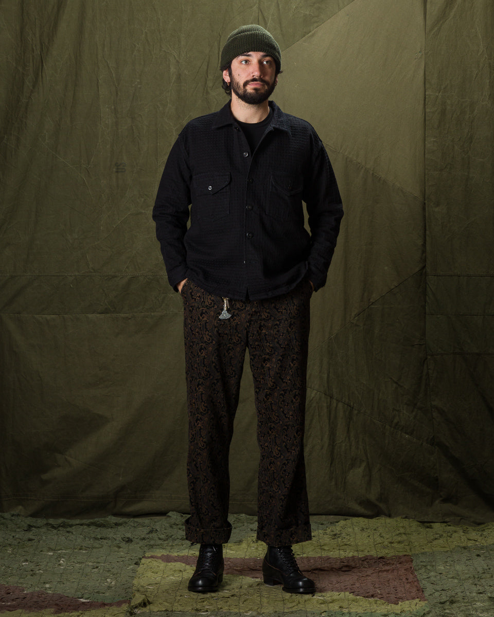 Black Sign "Sashiko" 15.5oz Black Denim Shirt - Midnight Black - Standard & Strange