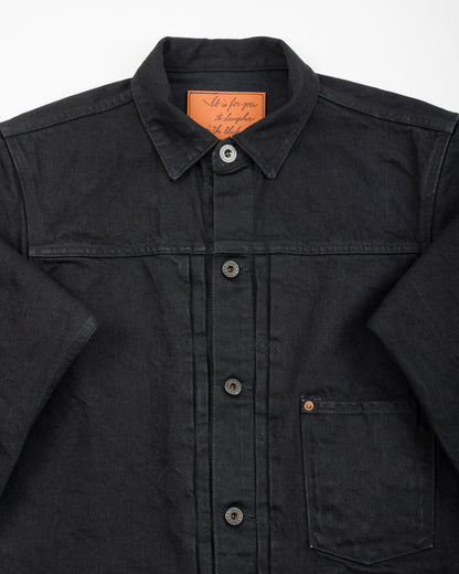 Black Sign 15oz Black Denim Pleats Jacket - Standard & Strange