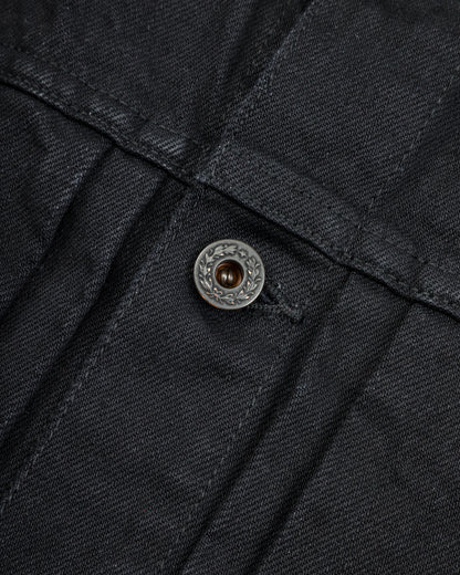 Black Sign 15oz Black Denim Pleats Jacket - Standard & Strange
