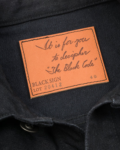 Black Sign 15oz Black Denim Pleats Jacket - Standard & Strange