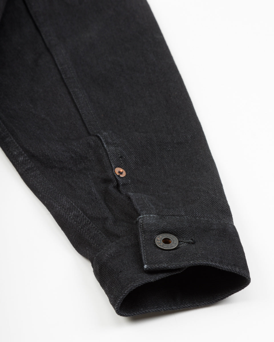 Black Sign 15oz Black Denim Pleats Jacket - Standard & Strange
