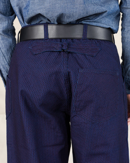 Black Sign 1920s "Sashiko" Montgomery Trousers - Deep Indigo - Standard & Strange