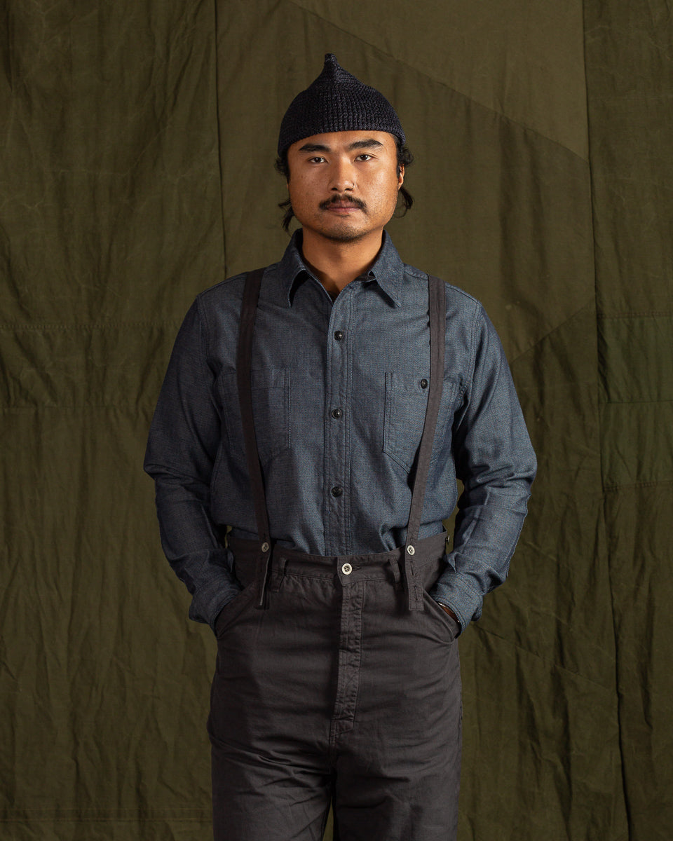 最旬トレンドパンツ CIOTA CHAMBREY MILITARY SHIRTS INDIGO 5 - トップス